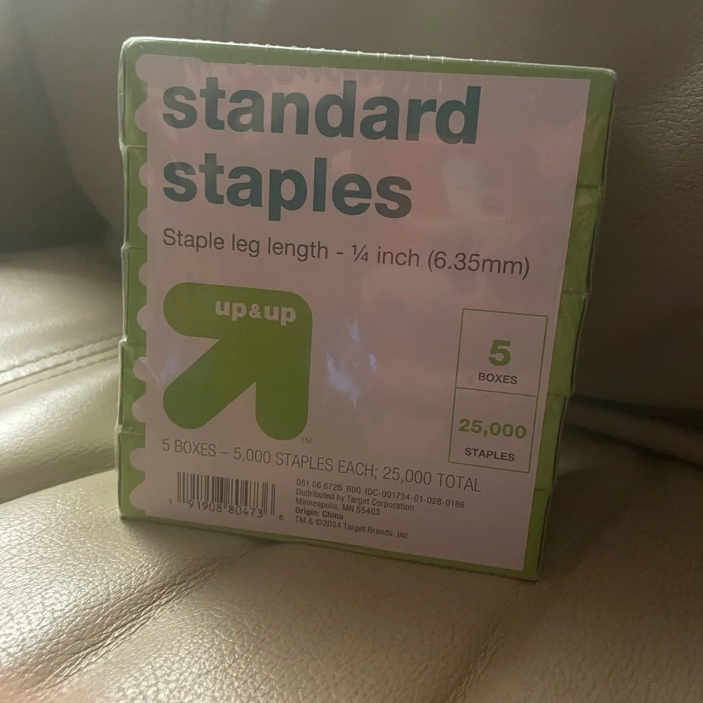 Up & Up Standard Staples 5 Boxes New Sealed Office Supplies Stapler Business